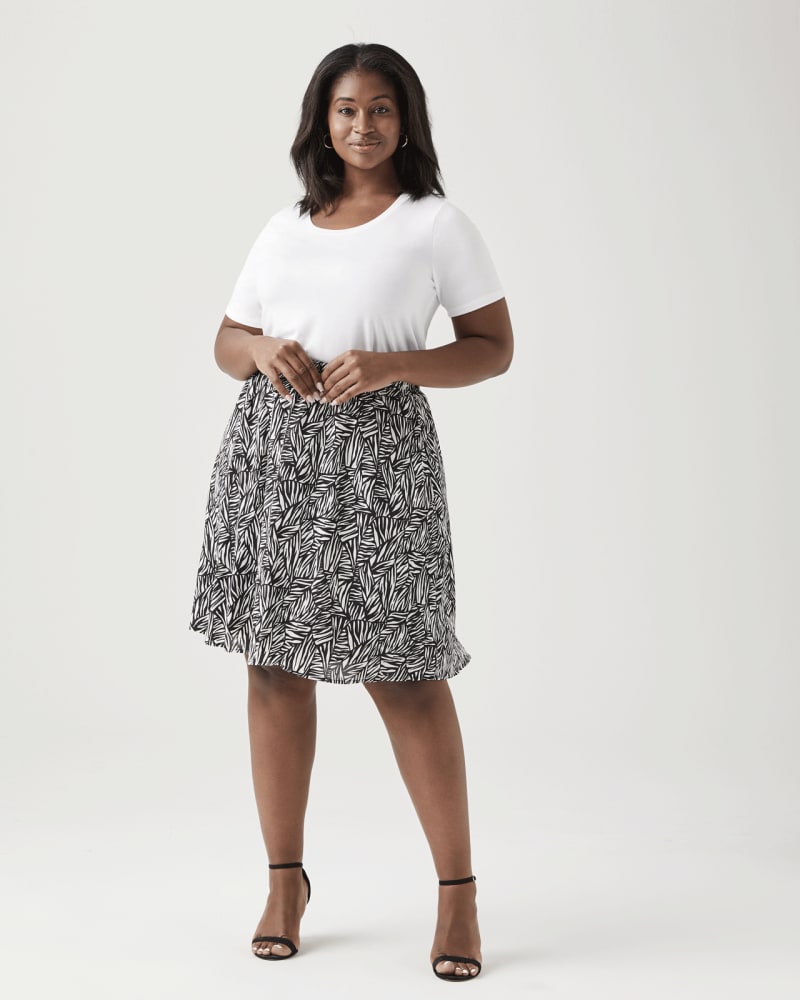 Black and white plus size a line skirt sale